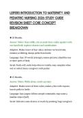 LEIFERS INTRODUCTION TO MATERNITY AND&NewLine;PEDIATRIC NURSING 2026 STUDY GUIDE&NewLine;REVISION SHEET CORE CONCEPT&NewLine;BREAKDOWN