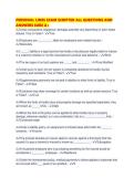 PERSONAL LINES EXAM SCRIPTED ALL QUESTIONS AND ANSWERS SURE 