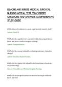 LEMONE AND BURKES MEDICAL SURGICAL&NewLine;NURSING ACTUAL TEST 2026 VERIFIED&NewLine;QUESTIONS AND ANSWERS COMPREHENSIVE&NewLine;STUDY GUIDE
