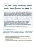 NR509&sol; NR 509 Midterm Exam &lpar;Latest 2026&sol;2027 Update&rpar; &vert; Complete Exam Questions with Verified Answers and Detailed Rationales &vert; Advanced Physical Assessment &ndash; HEENT&comma; Cardiovascular&comma; Respiratory &vert; Chamberlain University