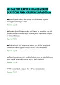 LES 305 TEST PAPER 1 2026 COMPLETE&NewLine;QUESTIONS AND SOLUTIONS GRADED A&plus;