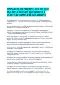 FINANCIAL REPORTING I EXAM ONE MULTIPLE CHOICE QUESTIONS & VERIFIED COMPLETE SOLUTIONS