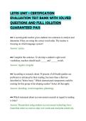 LETRS UNIT 1 CERTIFICATION&NewLine;EVALUATION TEST BANK WITH SOLVED&NewLine;QUESTIONS AND FULL SOLUTION&NewLine;GUARANTEED PASS
