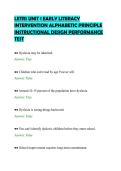 LETRS UNIT 1 EARLY LITERACY&NewLine;INTERVENTION ALPHABETIC PRINCIPLE&NewLine;INSTRUCTIONAL DESIGN PERFORMANCE&NewLine;TEST&NewLine;