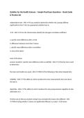Statistics for the Health Sciences &ndash; Sample Final Exam Questions &ndash; Study Guide & Practice Set