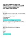 &NewLine;Maryland Journeyman Carpenter Certification Exam Questions and Correct Answers
