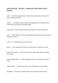 High School Health &ndash; Final Exam &ndash; Comprehensive Study Guide & Practice Questions