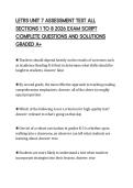 LETRS UNIT 7 ASSESSMENT TEST ALL&NewLine;SECTIONS 1 TO 8 2026 EXAM SCRIPT&NewLine;COMPLETE QUESTIONS AND SOLUTIONS&NewLine;GRADED A&plus;&NewLine;