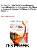 Test Bank for Public Health Nursing 10th Edition Stanhope & Lancaster&colon; Population-Centered Health Care in the Community &lpar;Complete 46 Chapters&rpar;