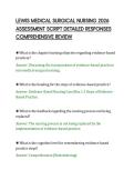LEWIS MEDICAL SURGICAL NURSING 2026&NewLine;ASSESSMENT SCRIPT DETAILED RESPONSES&NewLine;COMPREHENSIVE REVIEW