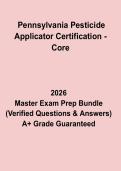 Pennsylvania Pesticide Applicator Certification &ndash; Core Exam Complete Study Guide 2026