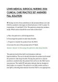 LEWIS MEDICAL SURGICAL NURSING 2026&NewLine;CLINICAL CARE PRACTICE SET ANSWERS&NewLine;FULL SOLUTION&NewLine;