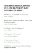 LEWIS MEDICAL SURGICAL NURSING 2026&NewLine;MOCK PAPER COMPREHENSIVE REVIEW&NewLine;NOTES ANALYTICAL SUMMARY