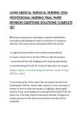 LEWIS MEDICAL SURGICAL NURSING 2026&NewLine;PROFESSIONAL NURSING FINAL PAPER&NewLine;REVISION QUESTIONS SOLUTIONS COMPLETE&NewLine;SET
