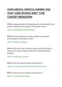 LEWIS MEDICAL SURGICAL NURSING 2026&NewLine;STUDY GUIDE REVISION SHEET CORE&NewLine;CONCEPT BREAKDOWN&NewLine;