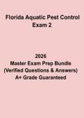 Florida Aquatic Pest Control Exam 2 2026 &ndash; Complete Certification Study Guide