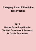 Category A and E Pesticide Test Practice 2026 &ndash; Complete Certification Study Guide