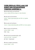 UCSB CHEM 6AL FINAL 2026 LAB&NewLine;SCRIPT SOLVED QUESTIONS&NewLine;VERIFIED ANSWERS A&plus;