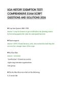 UGA HISTORY EXEMPTION TEST1&NewLine;COMPREHENSIVE EXAM SCRIPT&NewLine;QUESTIONS AND SOLUTIONS 2026