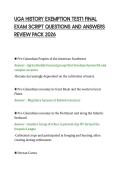 UGA HISTORY EXEMPTION TEST1 FINAL&NewLine;EXAM SCRIPT QUESTIONS AND ANSWERS&NewLine;REVIEW PACK 2026
