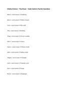 Medical Science &ndash; Final Exam &ndash; Study Guide & Practice Questions