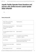 Aquatic Facility Operator Exam Questions and answers with verified Answers &lpar;Latest Update 2026&rpar; UPDATE&excl;&excl;&NewLine;&NewLine;