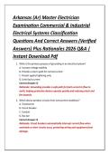 Arkansas &lpar;Ar&rpar; Master Electrician &NewLine;Examination Commercial & Industrial &NewLine;Electrical Systems Classification &NewLine;Questions And Correct Answers &lpar;Verified &NewLine;Answers&rpar; Plus Rationales 2026 Q&A &vert; &NewLine;Instant Download Pdf 
