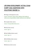 LIFE-SPAN DEVELOPMENT ACTUAL EXAM&NewLine;SCRIPT 2026 QUESTIONS WITH&NewLine;SOLUTIONS GRADED A&plus;&NewLine;