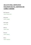 UNA AR-170 FINAL CERTIFICATION&NewLine;EVALUATION 2026 FULL QUESTIONS AND&NewLine;CORRECT ANSWERS