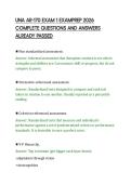 UNA AR-170 EXAM 1 EXAMPREP 2026&NewLine;COMPLETE QUESTIONS AND ANSWERS&NewLine;ALREADY PASSED