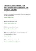 UNA AR-170 EXAM 1 CERTIFICATION&NewLine;EVALUATION 2026 FULL QUESTIONS AND&NewLine;CORRECT ANSWERS