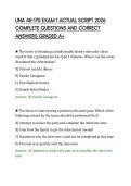 UNA AR-170 EXAM 1 ACTUAL SCRIPT 2026&NewLine;COMPLETE QUESTIONS AND CORRECT&NewLine;ANSWERS GRADED A&plus;&NewLine;