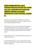 CNPR PHARMACEUTICAL SALES FINAL&NewLine;TEST PAPER 2026 FULL QUESTIONS WITH&NewLine;DETAILED VERIFIED SOLUTIONS&NewLine;ACCURATE ANSWER KEY CERTIFICATION&NewLine;STUDY GUIDE GRADED A&plus;
