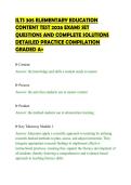 ILTS 305 ELEMENTARY EDUCATION&NewLine;CONTENT TEST 2026 EXAMS SET&NewLine;QUESTIONS AND COMPLETE SOLUTIONS&NewLine;DETAILED PRACTICE COMPILATION&NewLine;GRADED A&plus;