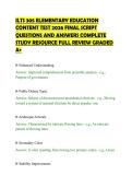 ILTS 305 ELEMENTARY EDUCATION&NewLine;CONTENT TEST 2026 FINAL SCRIPT&NewLine;QUESTIONS AND ANSWERS COMPLETE&NewLine;STUDY RESOURCE FULL REVIEW GRADED&NewLine;A&plus;&NewLine;