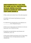 CNPR PHARMACEUTICAL SALES&NewLine;CERTIFICATION EVALUATION TEST PAPER&NewLine;2026 FULL QUESTIONS WITH DETAILED&NewLine;VERIFIED ANSWERS ADVANCED&NewLine;PREPARATION STUDY MATERIAL GRADED&NewLine;A&plus;