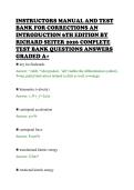 INSTRUCTORS MANUAL AND TEST&NewLine;BANK FOR CORRECTIONS AN&NewLine;INTRODUCTION 6TH EDITION BY&NewLine;RICHARD SEITER 2026 COMPLETE&NewLine;TEST BANK QUESTIONS ANSWERS&NewLine;GRADED A&plus;&NewLine;
