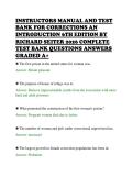 INSTRUCTORS MANUAL AND TEST&NewLine;BANK FOR CORRECTIONS AN&NewLine;INTRODUCTION 6TH EDITION BY&NewLine;RICHARD SEITER 2026 COMPLETE&NewLine;TEST BANK QUESTIONS ANSWERS&NewLine;GRADED A&plus;&NewLine;