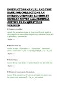 INSTRUCTORS MANUAL AND TEST&NewLine;BANK FOR CORRECTIONS AN&NewLine;INTRODUCTION 6TH EDITION BY&NewLine;RICHARD SEITER 2026 CRIMINAL&NewLine;JUSTICE EXAM QUESTIONS&NewLine;VERIFIED&NewLine;