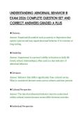UNDERSTANDING ABNORMAL BEHAVIOR III&NewLine;EXAM 2026 COMPLETE QUESTION SET AND&NewLine;CORRECT ANSWERS GRADED A PLUS