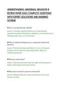 UNDERSTANDING ABNORMAL BEHAVIOR III&NewLine;REVIEW PAPER 2026 COMPLETE QUESTIONS&NewLine;WITH EXPERT SOLUTIONS AND MARKING&NewLine;SCHEME