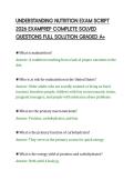 UNDERSTANDING NUTRITION EXAM SCRIPT&NewLine;2026 EXAMPREP COMPLETE SOLVED&NewLine;QUESTIONS FULL SOLUTION GRADED A&plus;