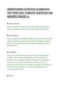 UNDERSTANDING NUTRITION EXAMINATION&NewLine;TEST PAPER 2026 COMPLETE QUESTIONS AND&NewLine;ANSWERS GRADED A&plus;