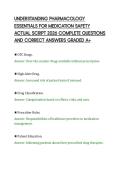 UNDERSTANDING PHARMACOLOGY&NewLine;ESSENTIALS FOR MEDICATION SAFETY&NewLine;ACTUAL SCRIPT 2026 COMPLETE QUESTIONS&NewLine;AND CORRECT ANSWERS GRADED A&plus;