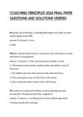 COACHING CERTIFICATION ACTUAL EXAM&NewLine;PAPER 2026 QUESTIONS WITH SOLUTIONS&NewLine;GRADED A&plus;