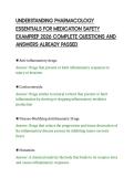 UNDERSTANDING PHARMACOLOGY&NewLine;ESSENTIALS FOR MEDICATION SAFETY&NewLine;EXAMPREP 2026 COMPLETE QUESTIONS AND&NewLine;ANSWERS ALREADY PASSED