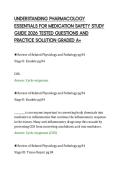 UNDERSTANDING PHARMACOLOGY&NewLine;ESSENTIALS FOR MEDICATION SAFETY STUDY&NewLine;GUIDE 2026 TESTED QUESTIONS AND&NewLine;PRACTICE SOLUTION GRADED A&plus;