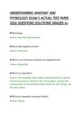 UNDERSTANDING ANATOMY AND&NewLine;PHYSIOLOGY EXAM 3 ACTUAL TEST PAPER&NewLine;2026 QUESTIONS SOLUTIONS GRADED A&plus;