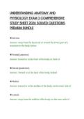 UNDERSTANDING ANATOMY AND&NewLine;PHYSIOLOGY EXAM 3 COMPREHENSIVE&NewLine;STUDY SHEET 2026 SOLVED QUESTIONS&NewLine;PREMIUM BUNDLE