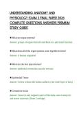 UNDERSTANDING ANATOMY AND&NewLine;PHYSIOLOGY EXAM 3 FINAL PAPER 2026&NewLine;COMPLETE QUESTIONS ANSWERS PREMIUM&NewLine;STUDY GUIDE&NewLine;